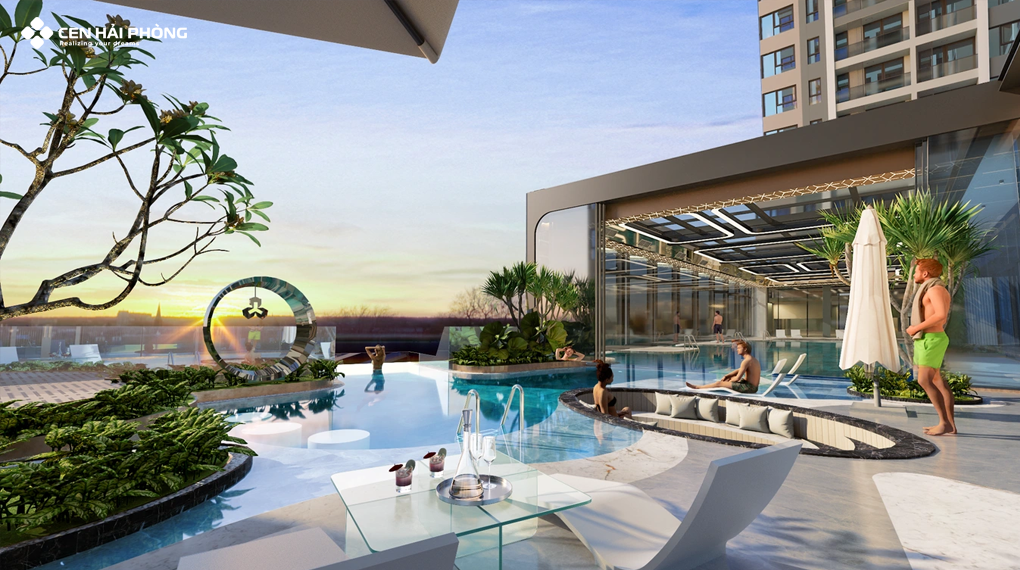 Bể bơi tại Rose Residence