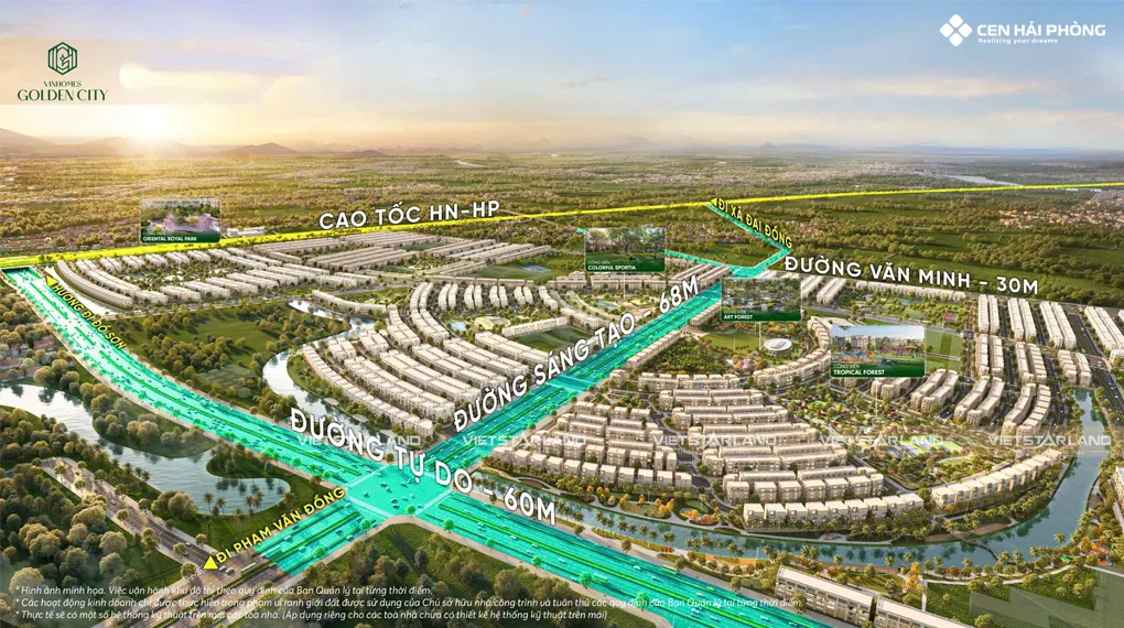 Vị trí dự án Vinhomes Golden City Dương Kinh