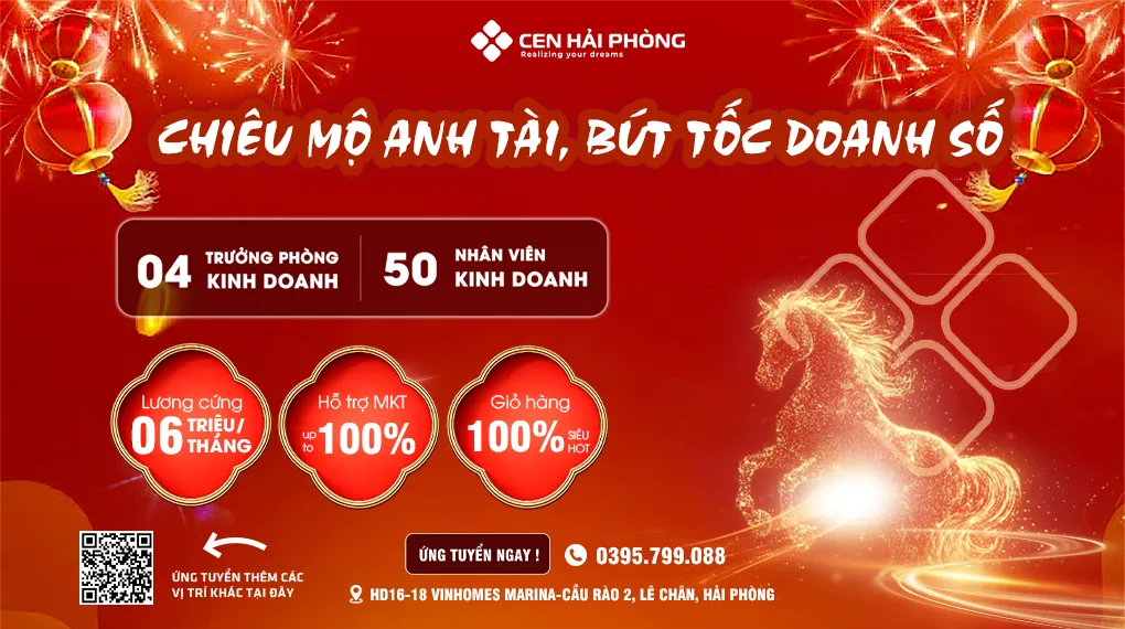 Khai xuân 2026 - Cen Hải Phòng tuyển dụng lớn đầu năm