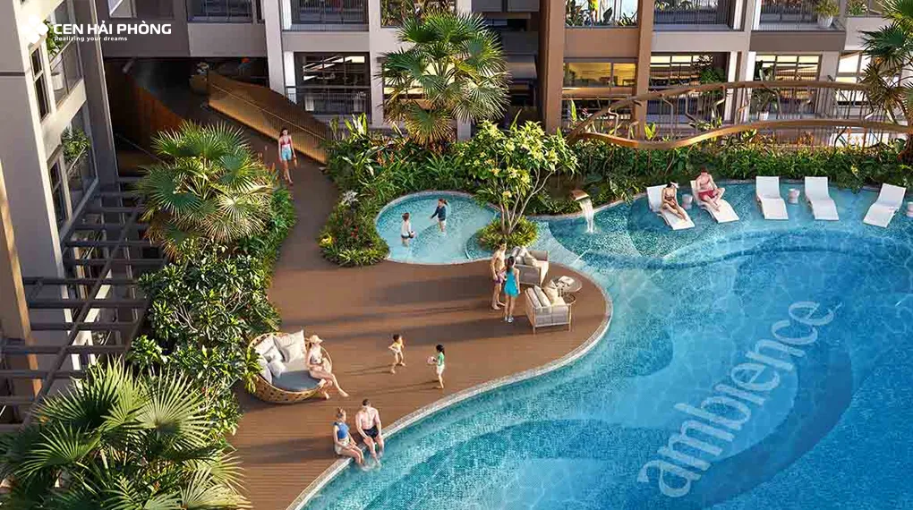 Khu vực bể bơi dự án The Ambience Hải Phòng